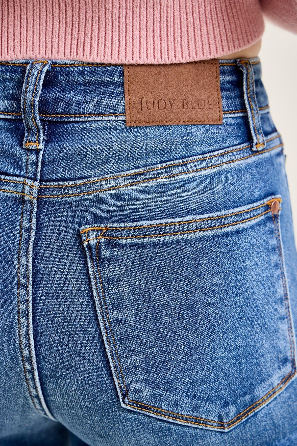 Sally High Rise Front Seam Detail & Cuffed Straight Fit Jeans