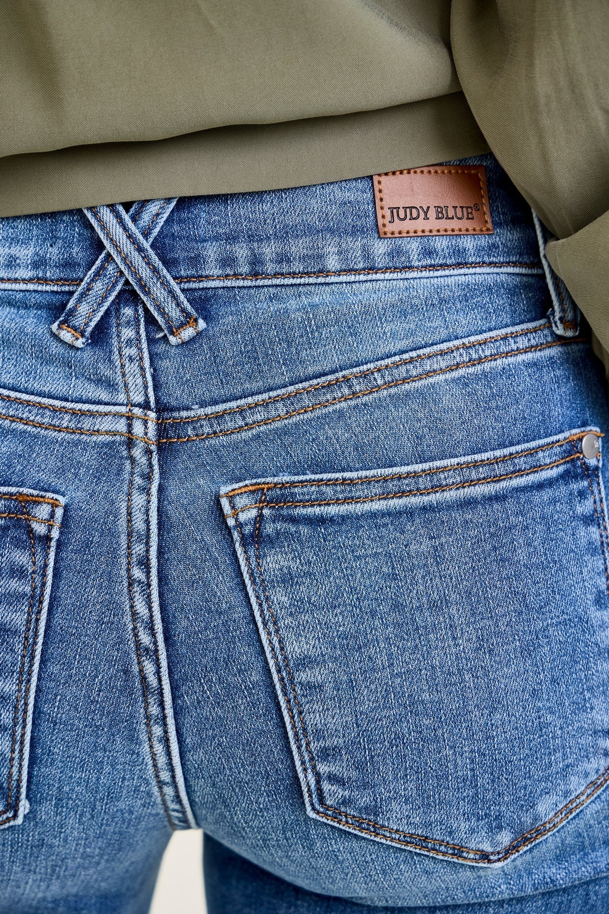 Clementine High Rise Double Button Wide Leg Denim Jeans