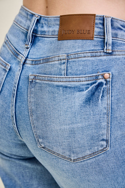 Haven Mid Rise Tummy Control Vintage Wash Straight Jeans