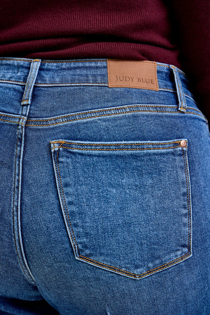 Sally High Rise Front Seam Detail & Cuffed Straight Fit Jeans - PLUS