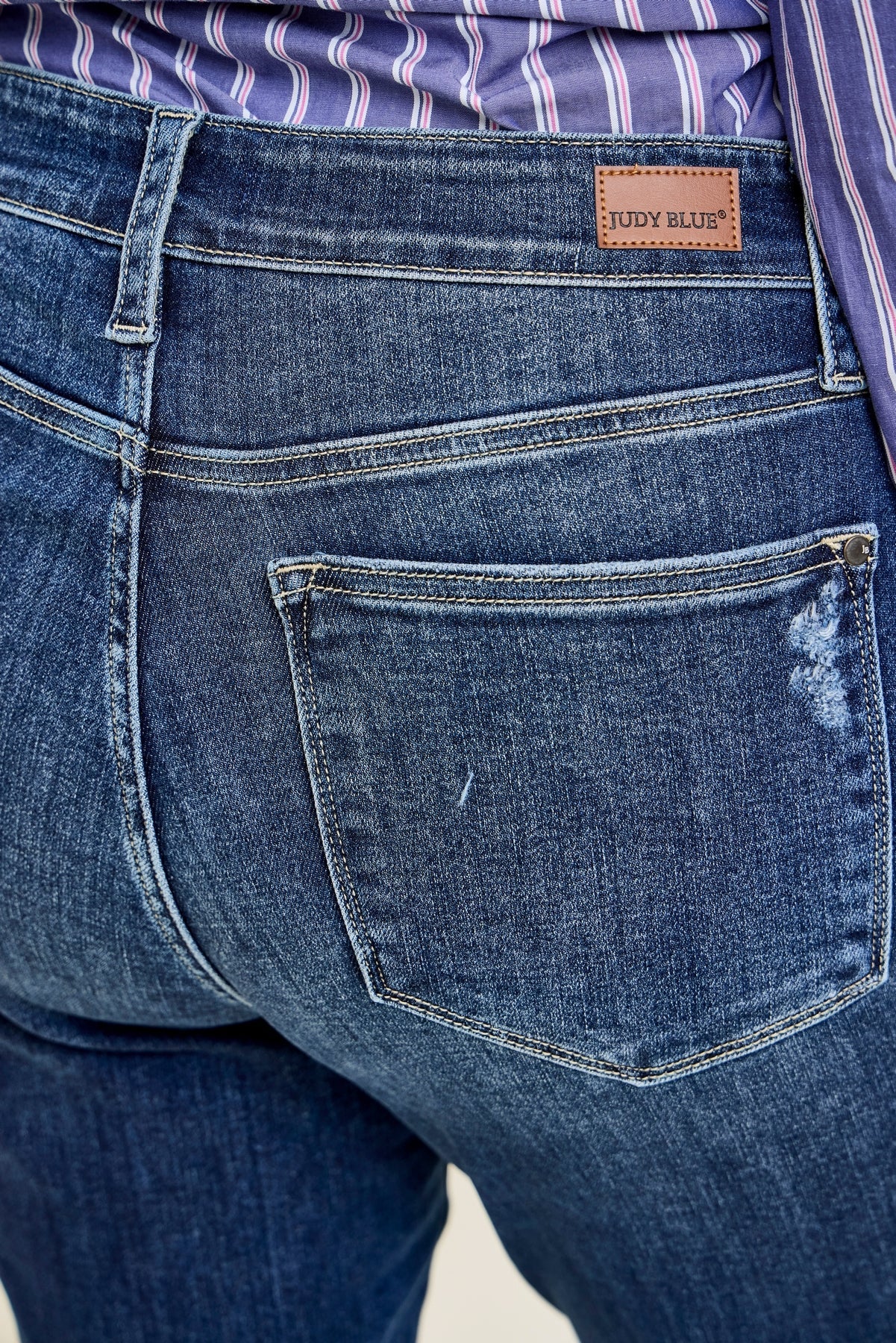 Lucy Mid Rise Hand Sand & Mildly Distressed Bootcut Jeans - PLUS