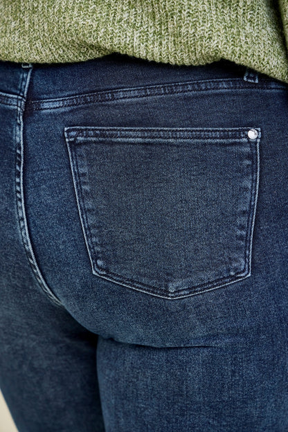 Lisa High Rise Button Fly Hem Distressed Straight Jeans - PLUS