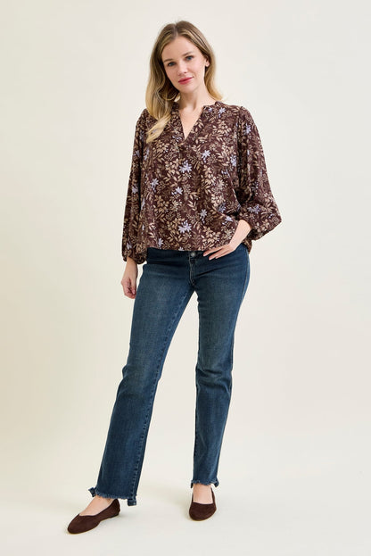 Lisa High Rise Button Fly Hem Distressed Straight Jeans