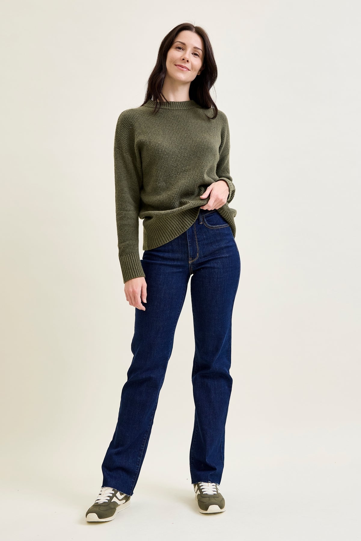 Chloe High Rise Vintage & Back Darts Straight Leg Jeans
