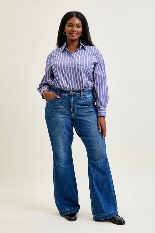 Penny Wide Hem Flare Jeans - PLUS