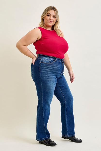 Aubrey Mid Rise Side Seam Detail Straight - PLUS