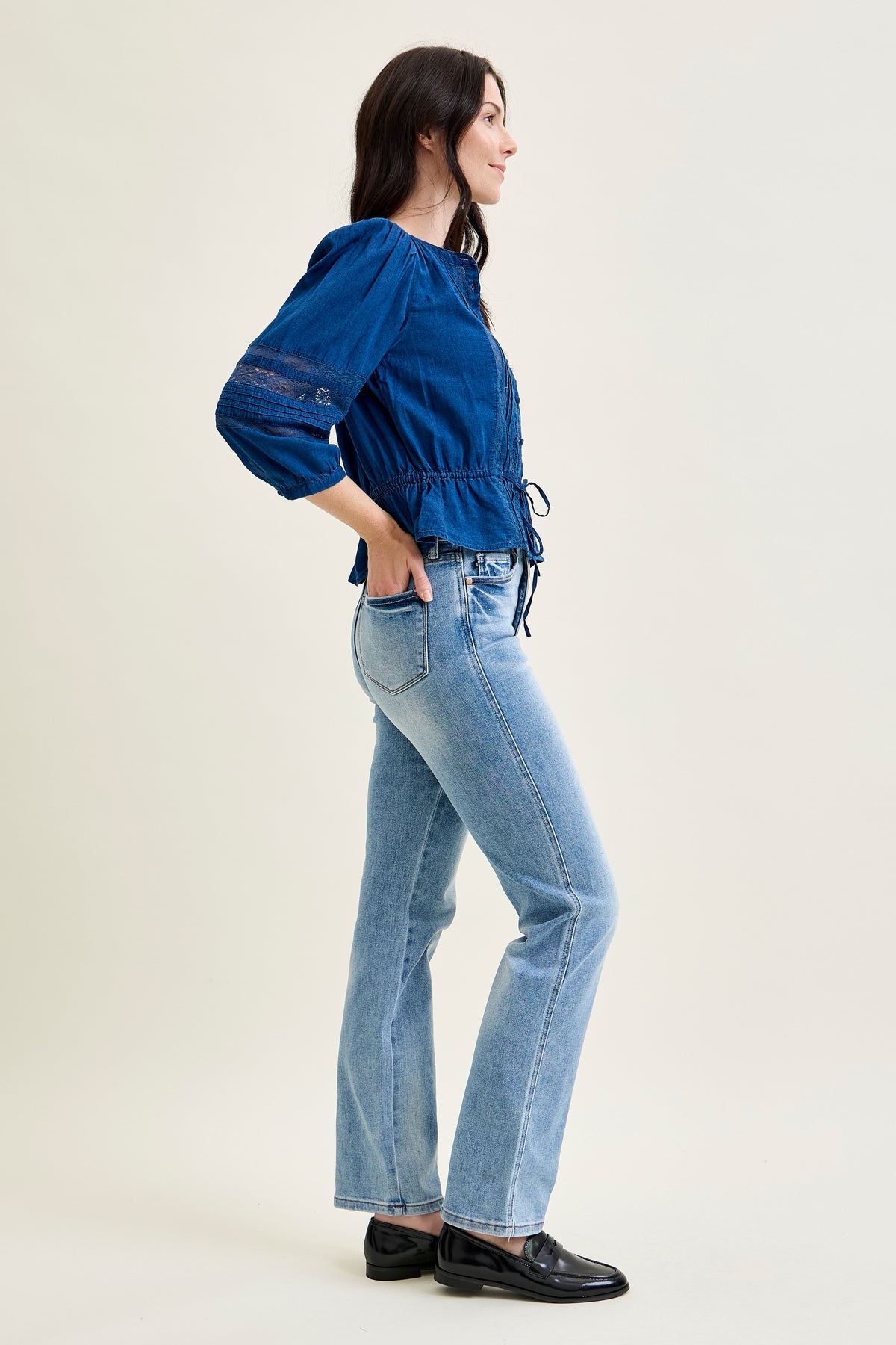 Kamila High Rise Tummy Control Straight Jeans