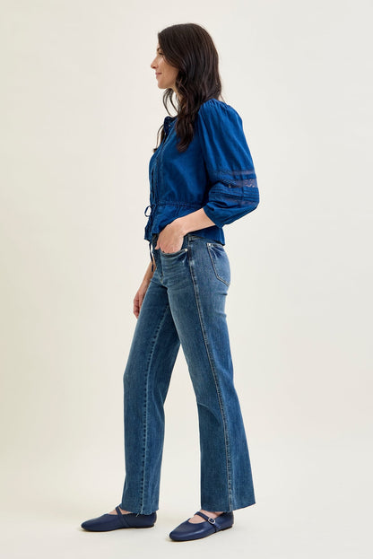 Alyson Mid Rise Tummy Control Vintage Straight Jeans