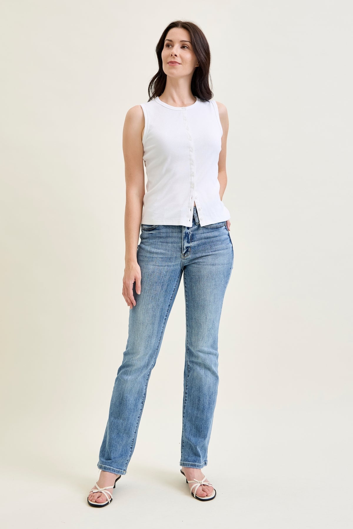 Ashley Mid Rise Bootcut Jeans