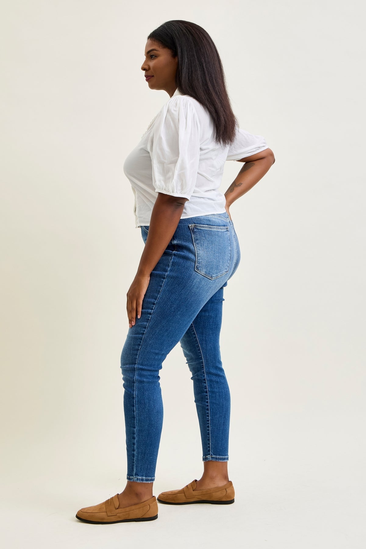 Rose Classic Button Fly Skinny Jeans - PLUS