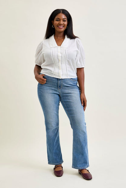 Kaya High Rise Classic Contrast Wash Bootcut - PLUS