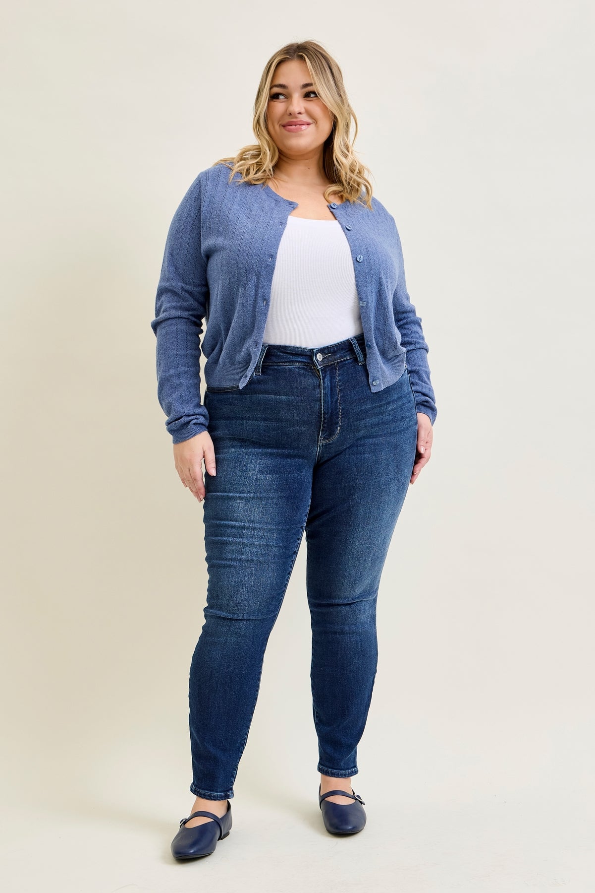 Lillian Mid Rise ThermaDENIM Skinny Jeans - PLUS