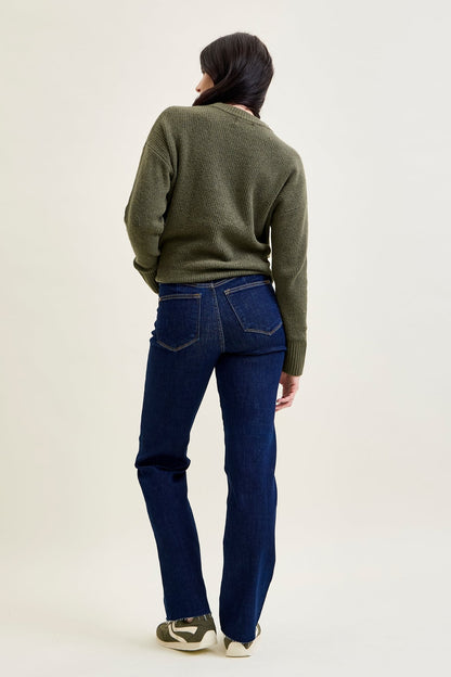 Chloe High Rise Vintage & Back Darts Straight Leg Jeans