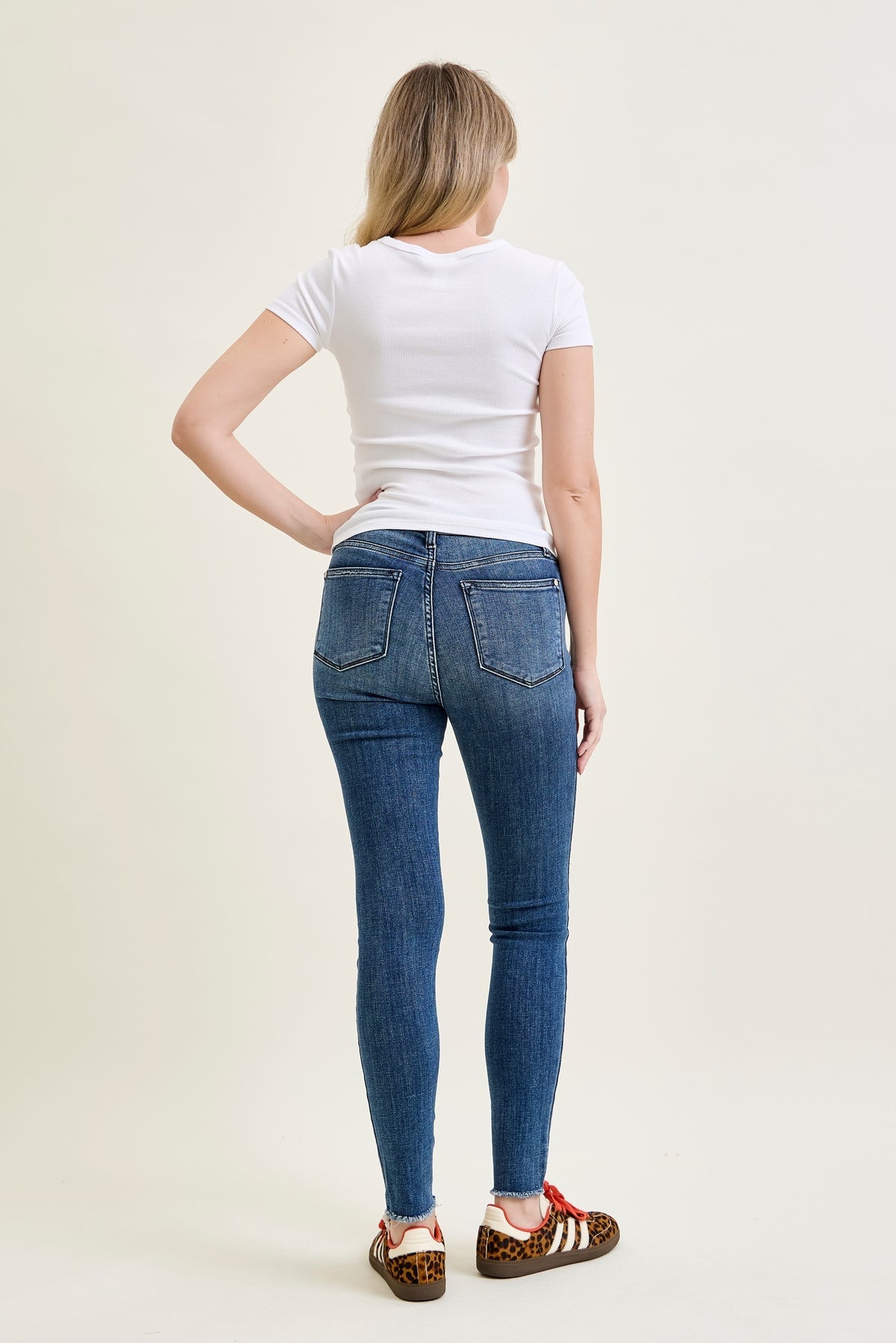 Andrea High Waist Skinny Jeans with Rips