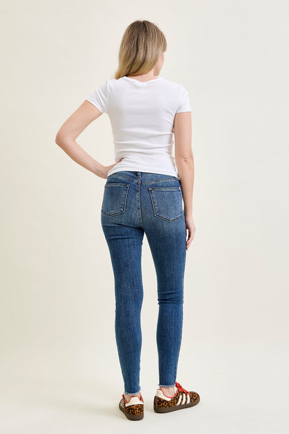 Andrea High Waist Skinny Jeans with Rips