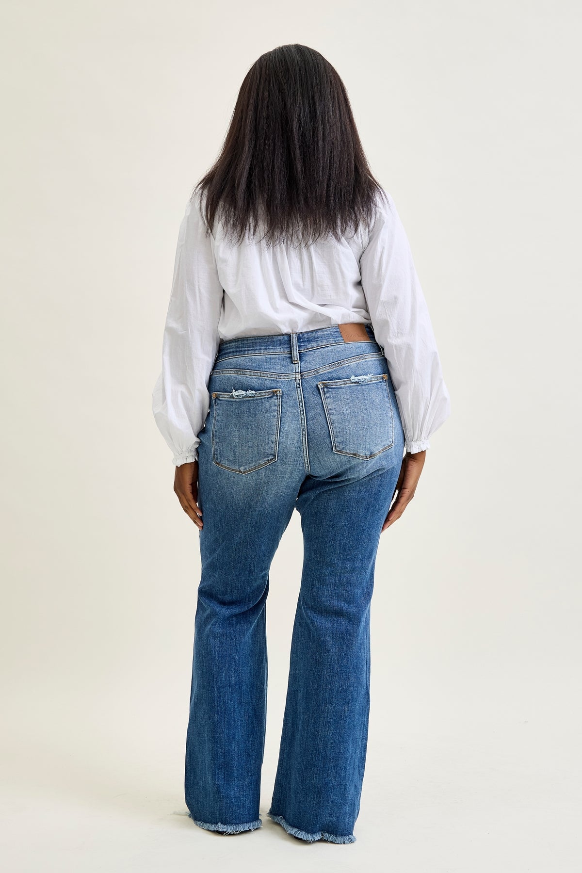Indie Mid Rise Flare Jeans – Buttoned Up and Ready to Flaunt - PLUS