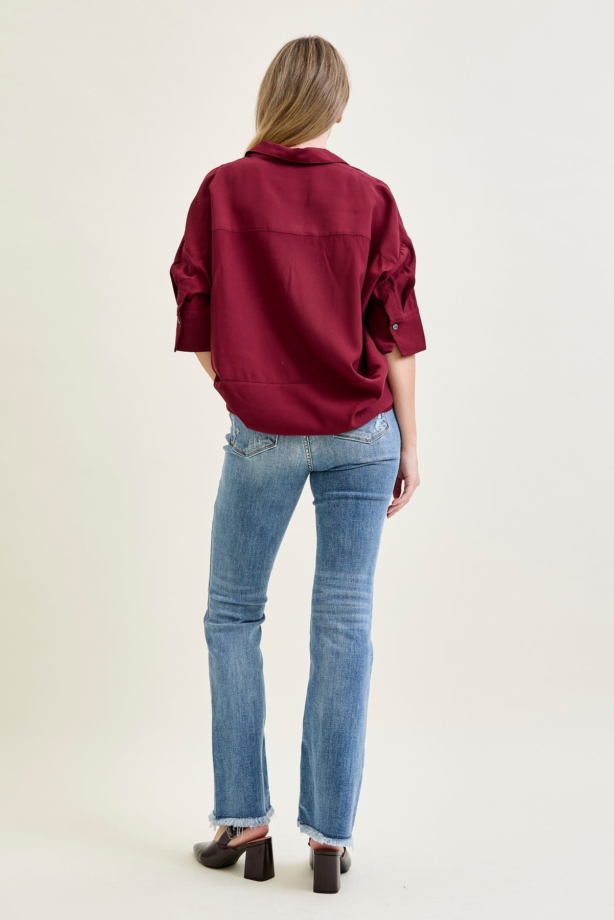 Dana High Rise Bootcut with Fray Hem