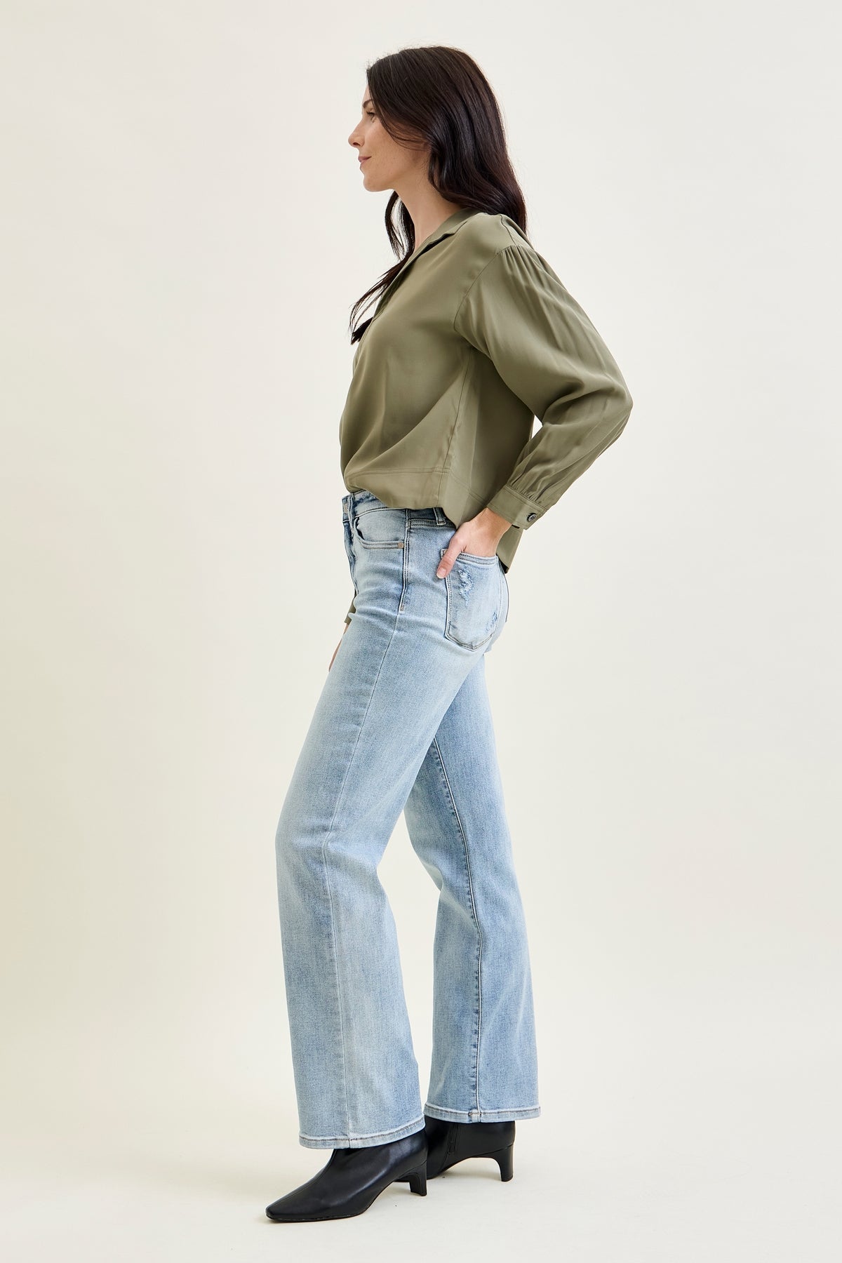 Florence High Rise Light Wash Straight Leg Jeans