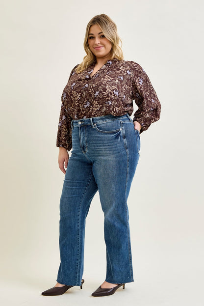 Alyson Mid Rise Tummy Control Vintage Straight Jeans - PLUS