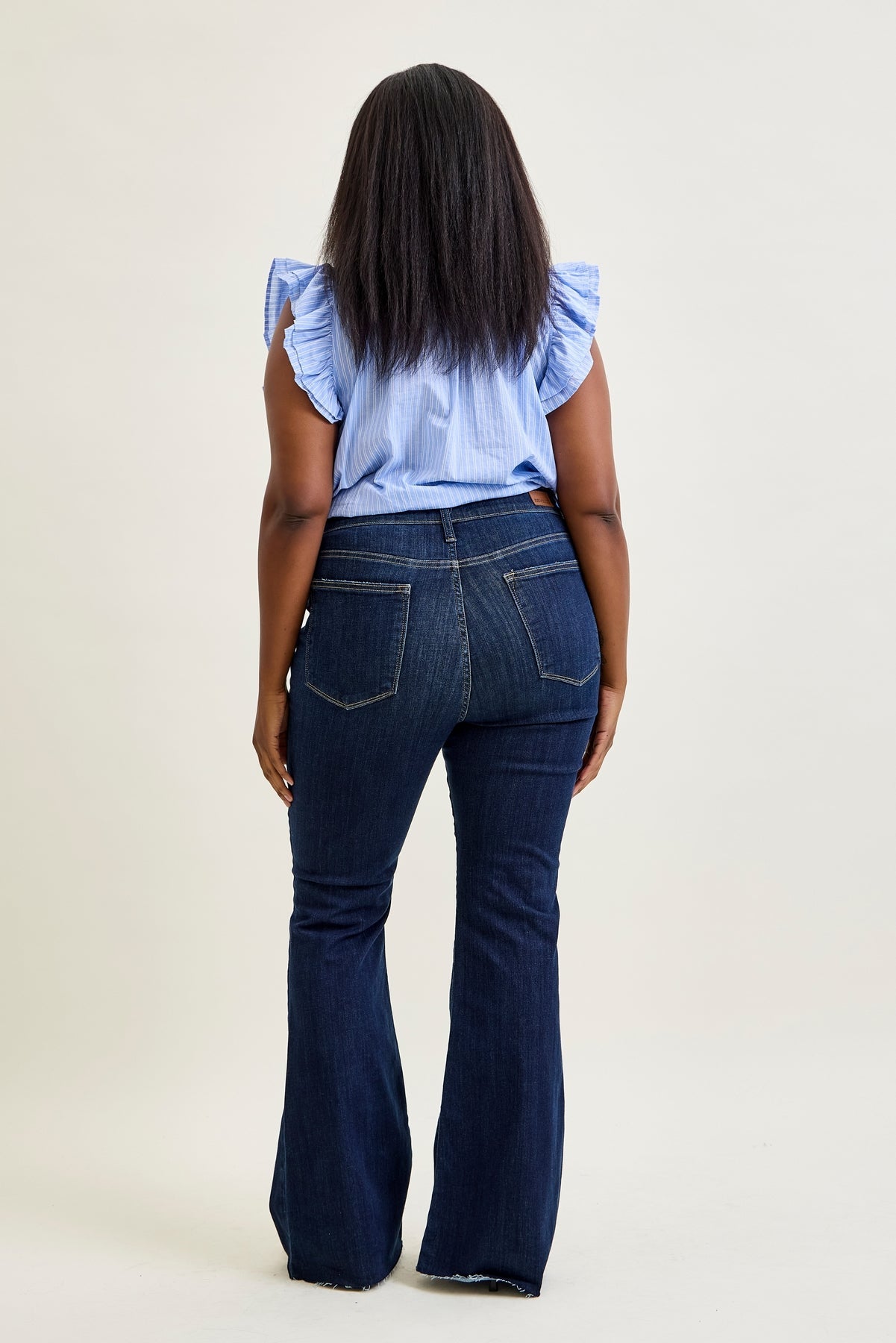 Lily High Rise Raw Hem Flare - PLUS