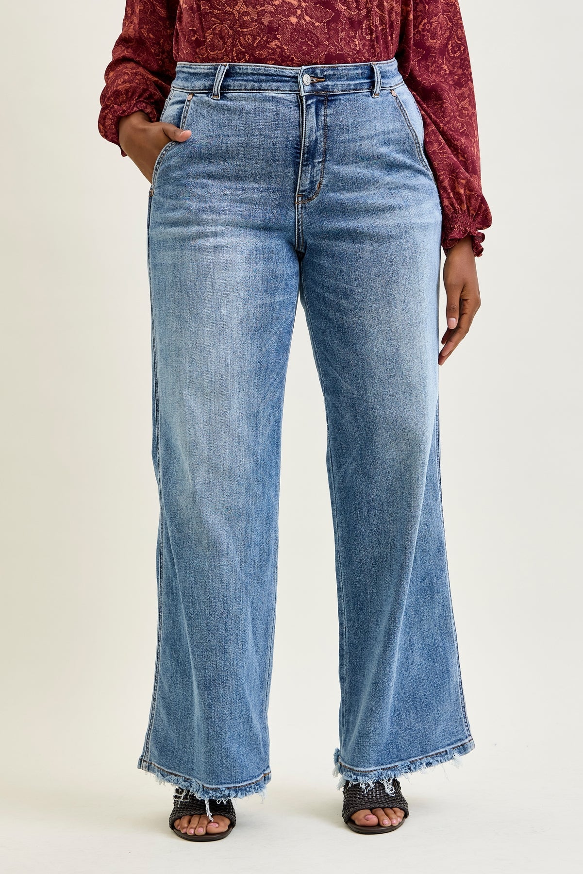 Sage High Rise Retro Wide Leg - PLUS