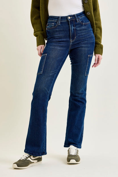 Karla High Rise Cargo Bootcut Jeans