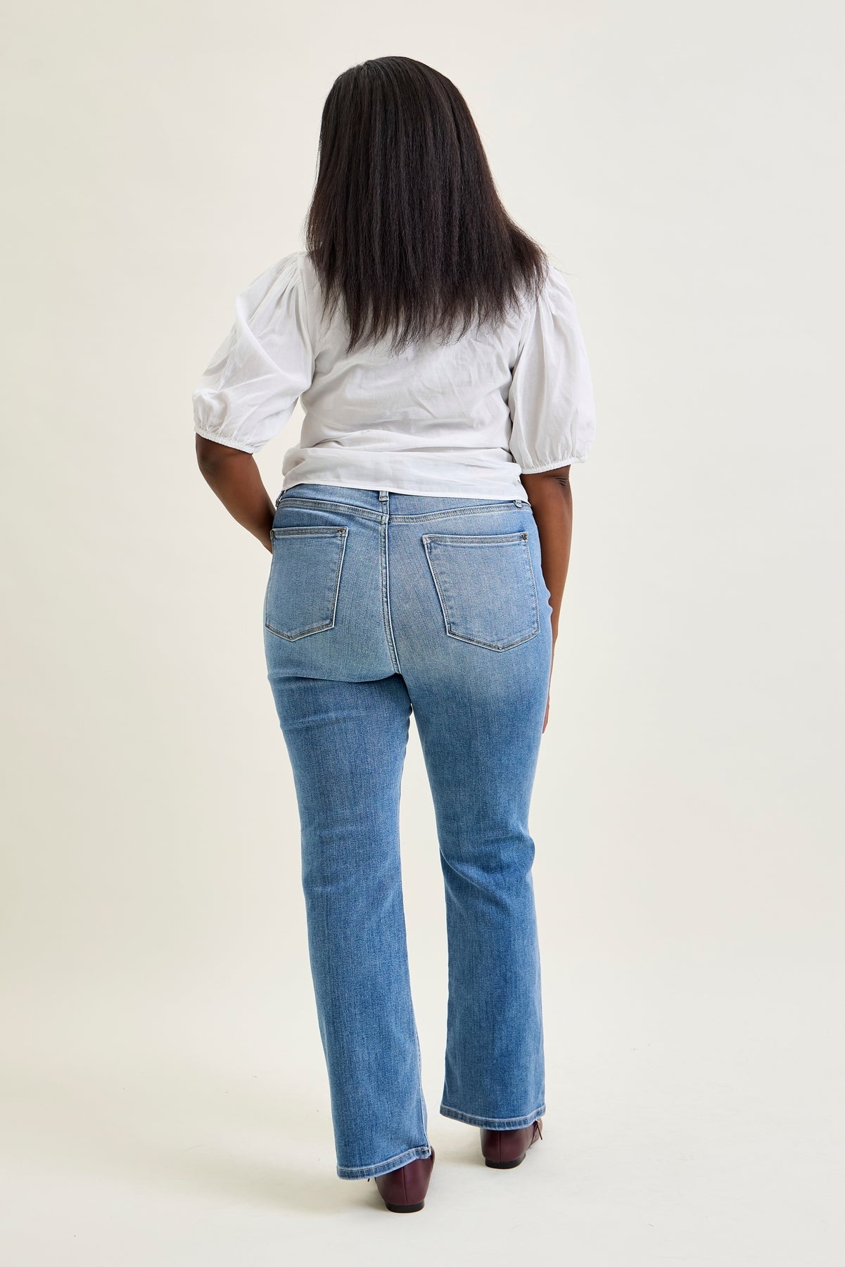 Kaya High Rise Classic Contrast Wash Bootcut - PLUS