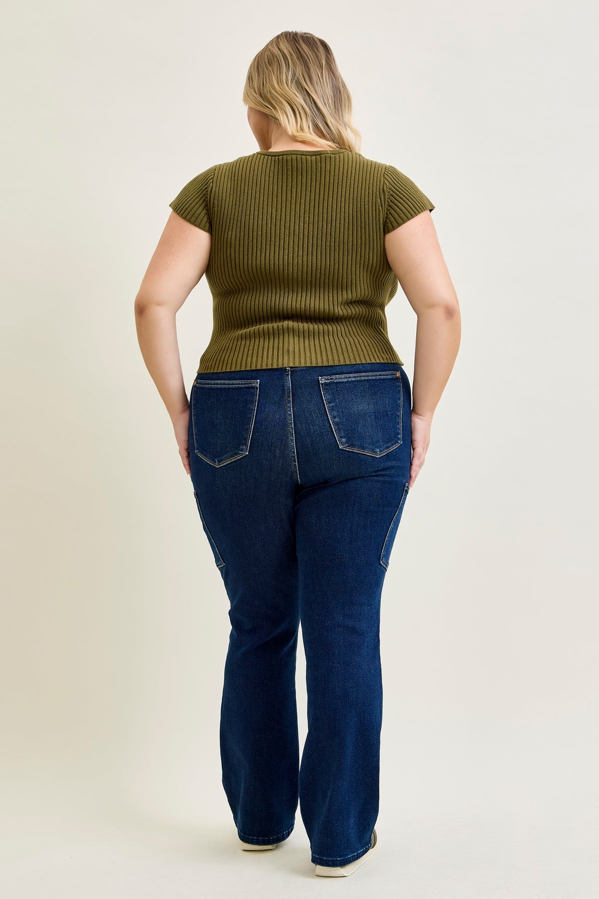 Karla High Rise Cargo Bootcut Jeans - PLUS