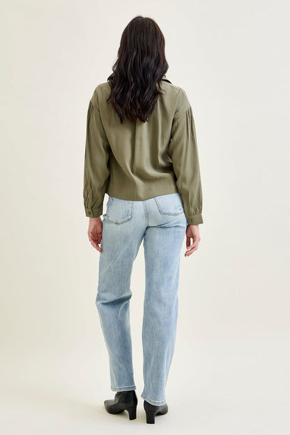 Florence High Rise Light Wash Straight Leg Jeans