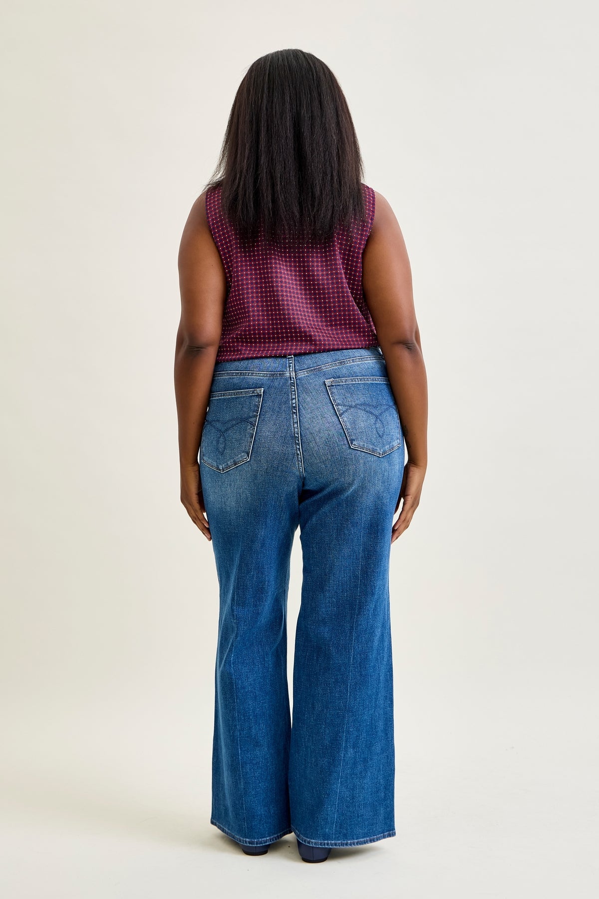 Claribel High Rise Tummy Control Retro Wide Leg Jeans - PLUS