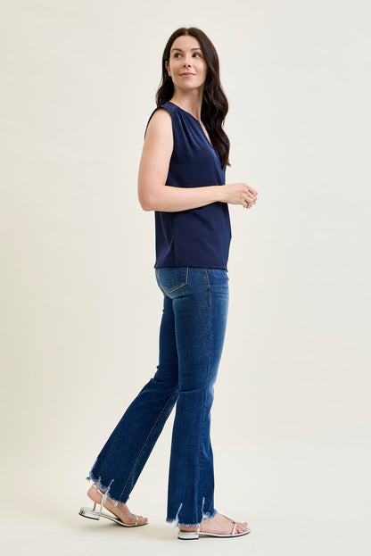 Natalie Mid Rise Non-Distressed Hem Bootcut Jeans