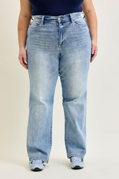 Florence High Rise Light Wash Straight Leg Jeans - PLUS