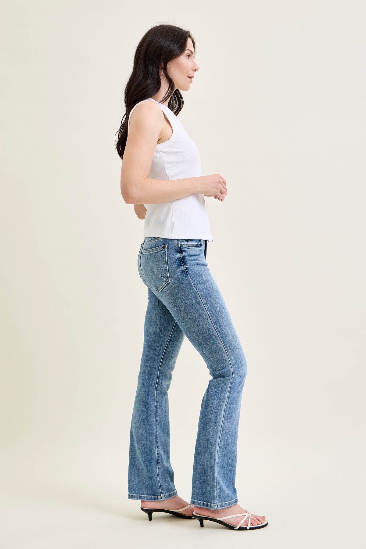 Ashley Mid Rise Bootcut Jeans