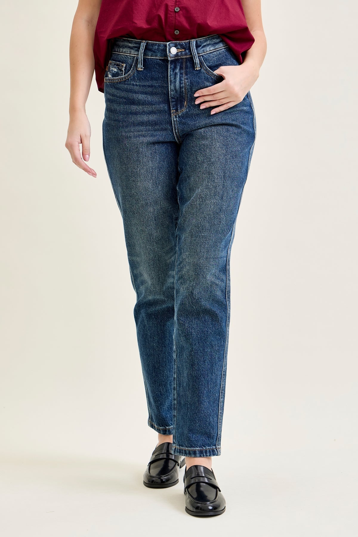 Riley High Rise Rigid Magic Straight Jeans