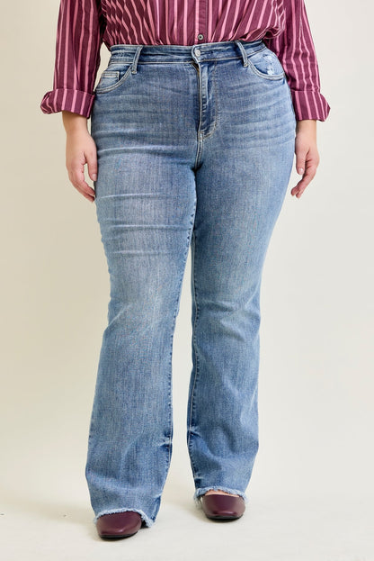 Dana High Rise Bootcut with Fray Hem - PLUS