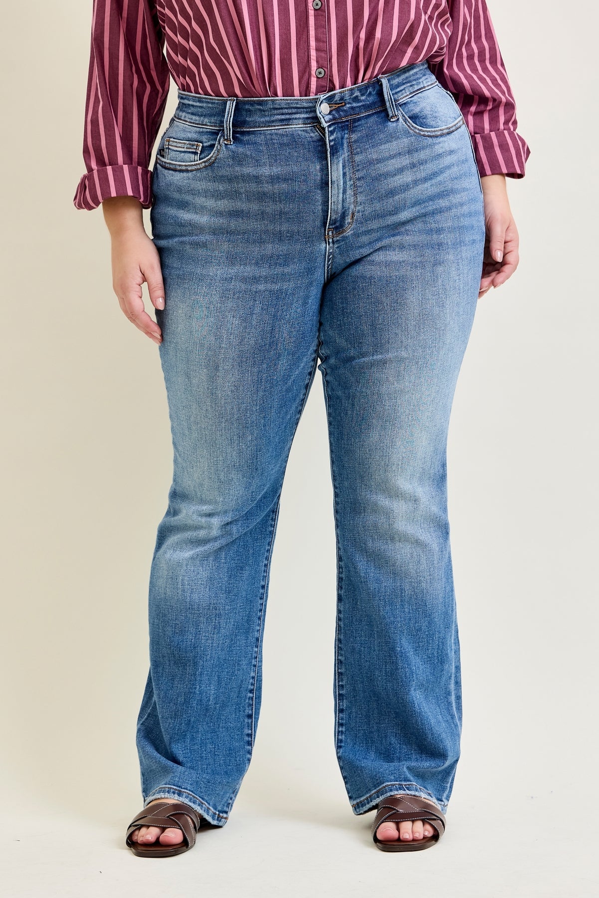 Lila Mid Rise Vintage Bootcut Jeans - PLUS