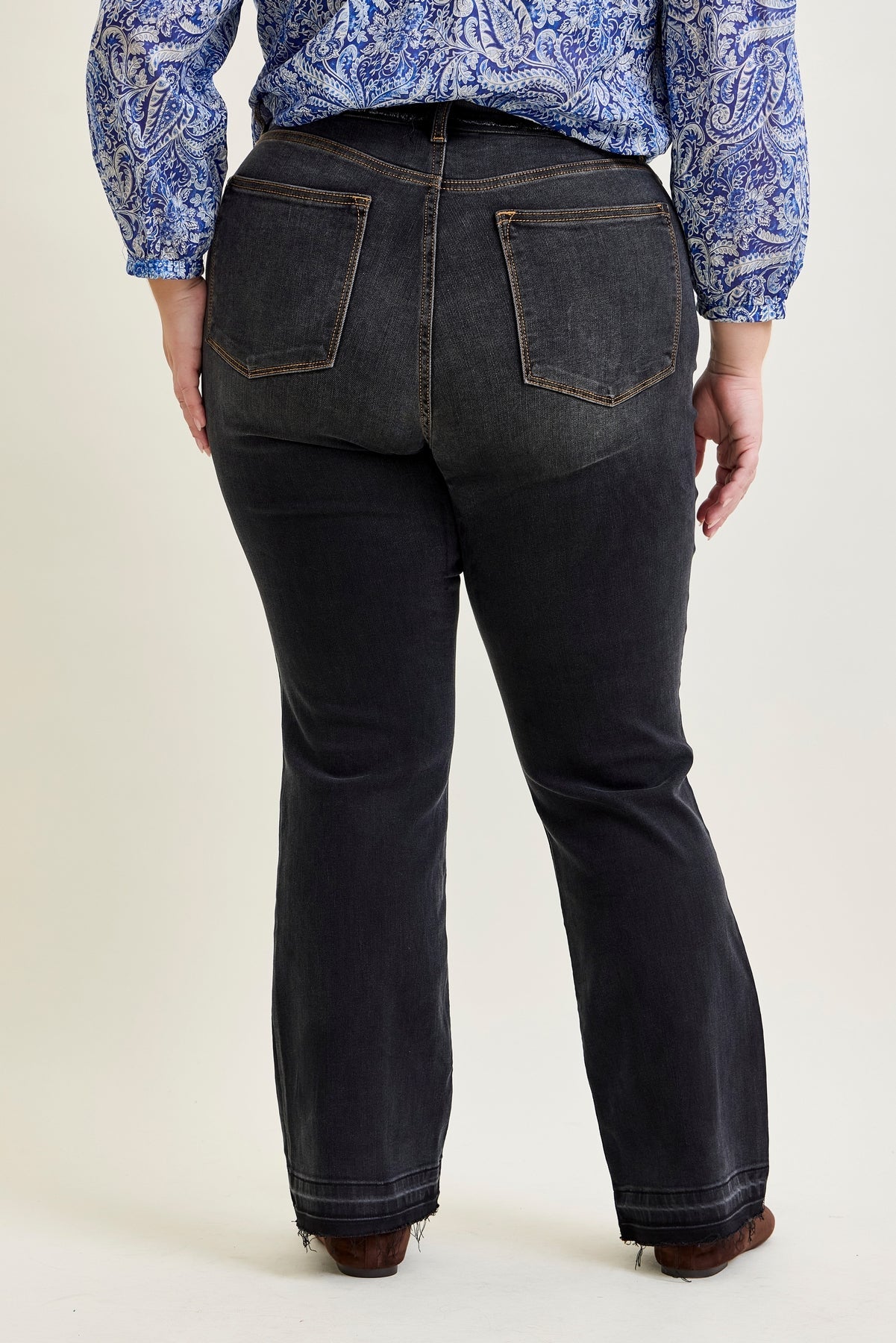 Baylee High Rise Released Hem Slim Bootcut Jeans - PLUS