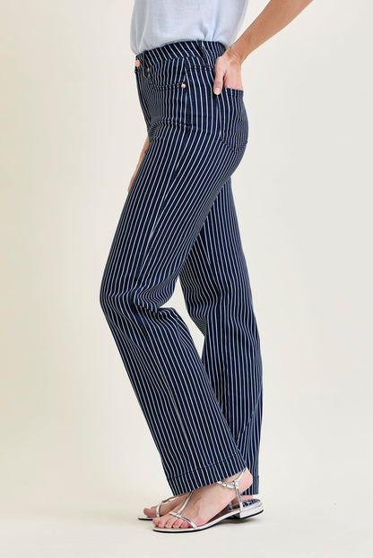 Vetti High Rise Tummy Control Striped Straight Fit