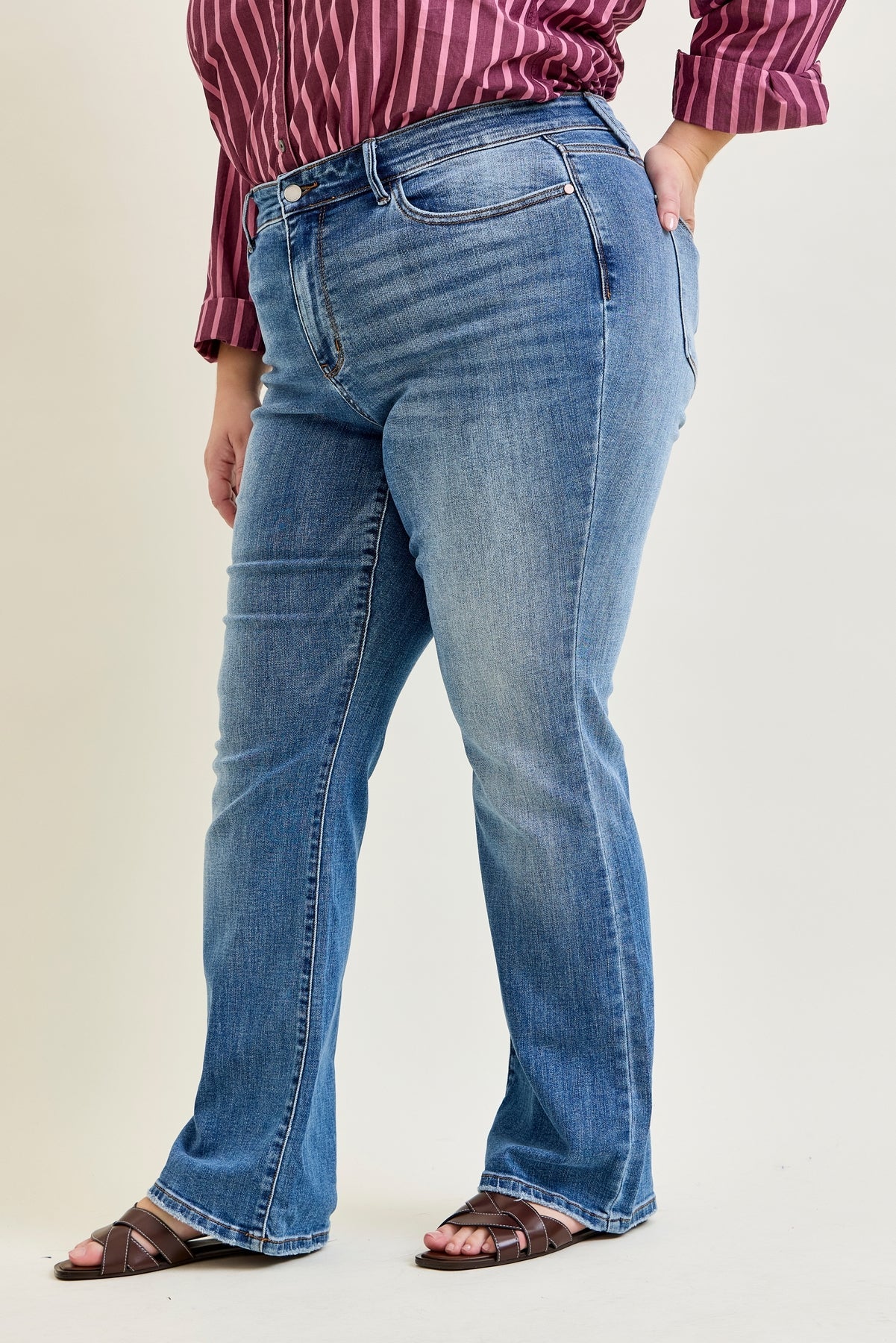 Lila Mid Rise Vintage Bootcut Jeans - PLUS