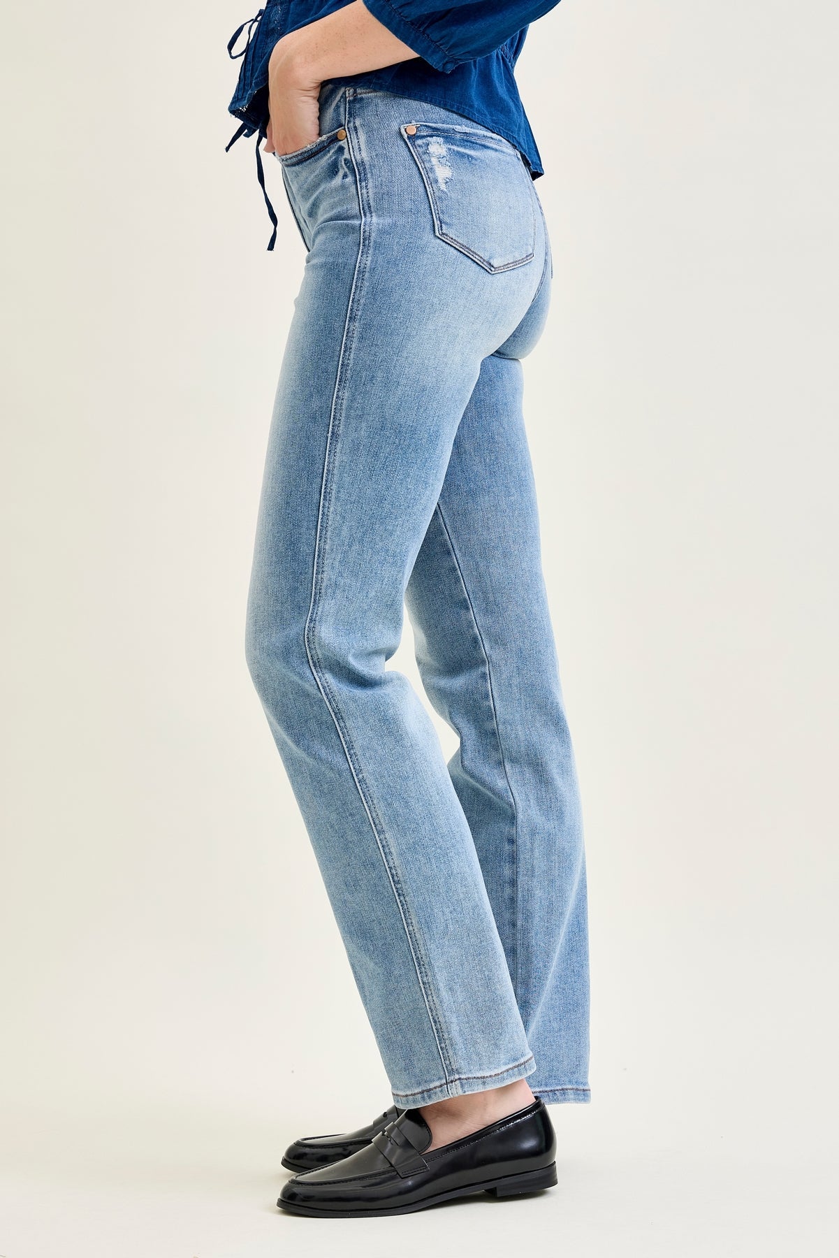Kamila High Rise Tummy Control Straight Jeans