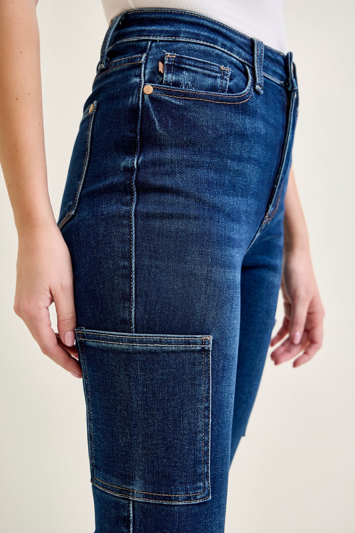 Karla High Rise Cargo Bootcut Jeans