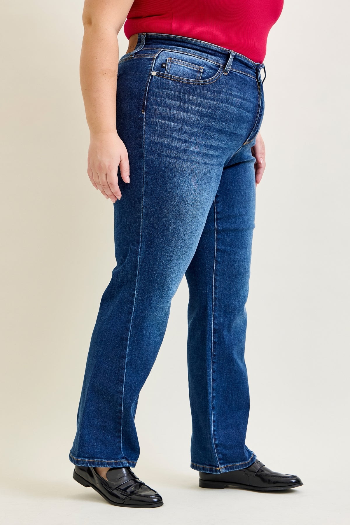 Aubrey Mid Rise Side Seam Detail Straight - PLUS