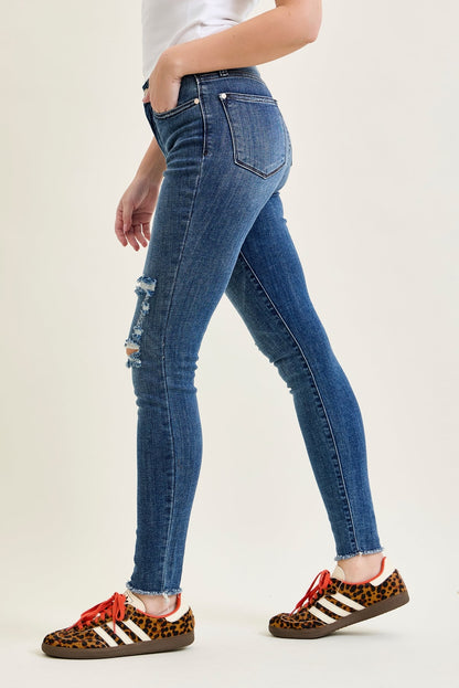 Andrea High Waist Skinny Jeans with Rips