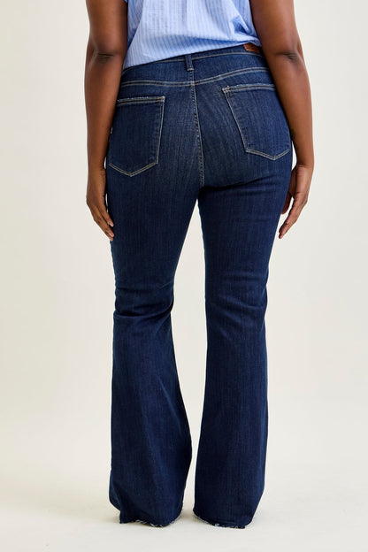 Lily High Rise Raw Hem Flare - PLUS