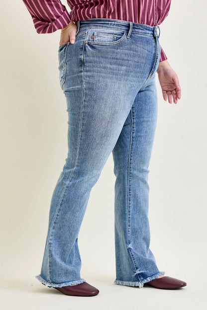 Dana High Rise Bootcut with Fray Hem - PLUS