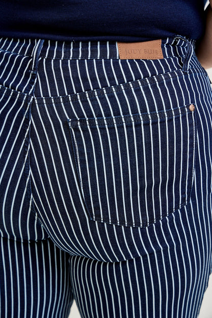 Vetti High Rise Tummy Control Striped Straight Fit - PLUS