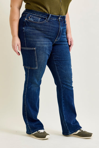Karla High Rise Cargo Bootcut Jeans - PLUS